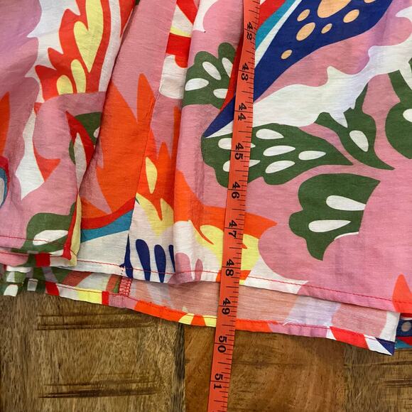 Umgee Tropical Floral Smocked Midi Dress Large Palm Print - Picture 13 of 16